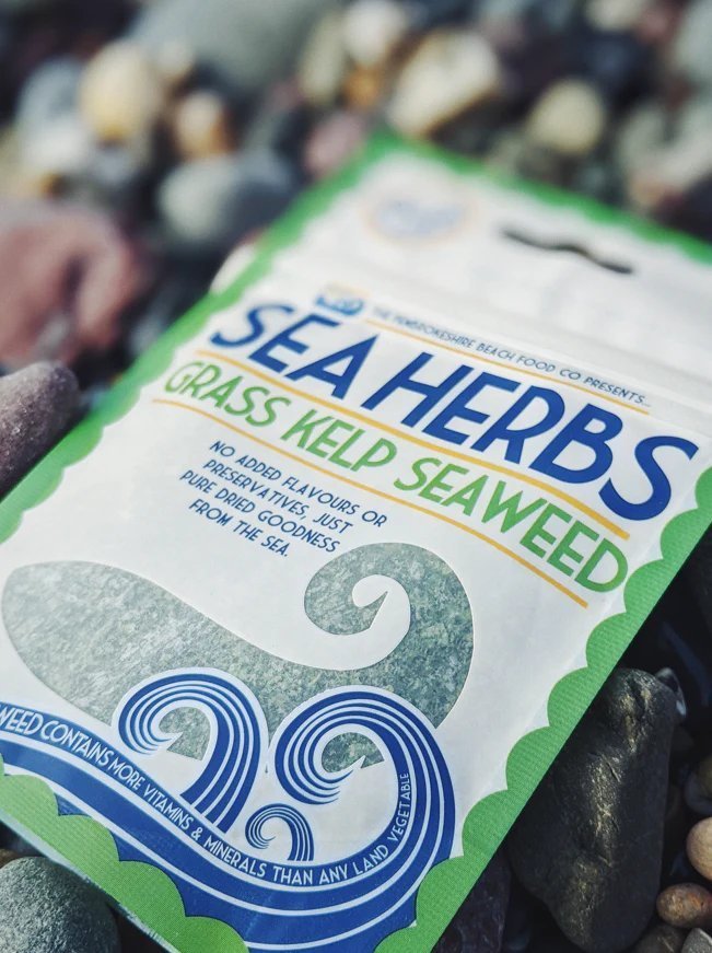 Dried Grass Kelp Seaweed Pouch - Sea Herbs - Secrets of Wales - Secrets of Wales - Pembrokeshire Beach Food. - 