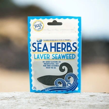 Dried Laver Seaweed Pouch - Sea Herbs - Secrets of Wales - Secrets of Wales - Pembrokeshire Beach Food. - 