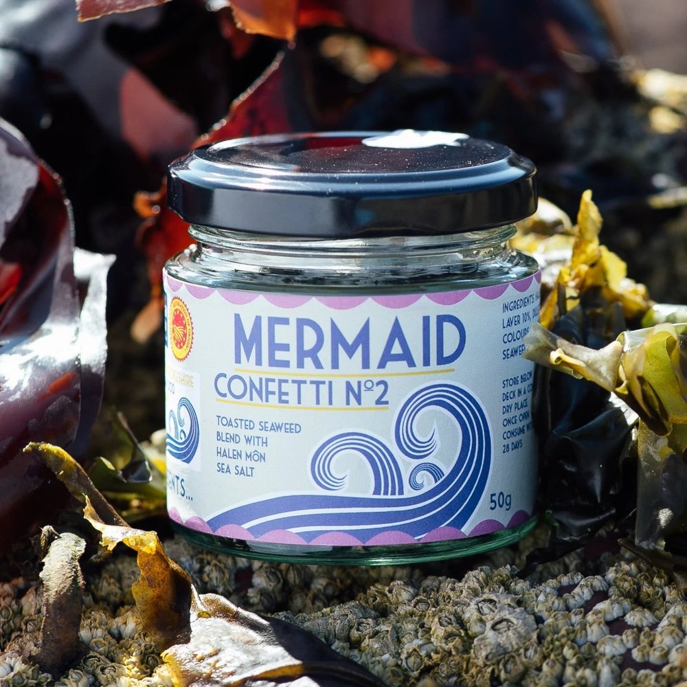 Dried Laver Seaweed & Sea Salt Blend - Mermaid Confetti - Secrets of Wales - A Welsh Secret - Pembrokeshire Beach Food. - 