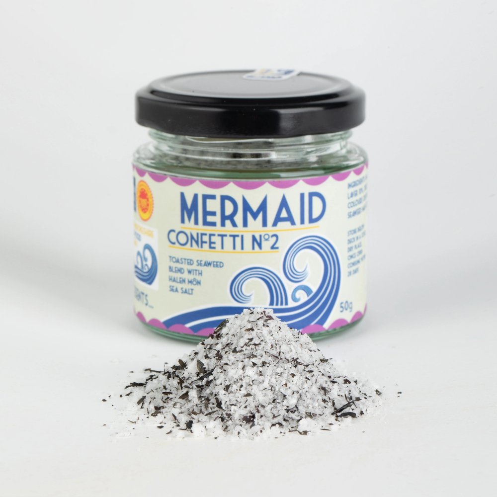 Dried Laver Seaweed & Sea Salt Blend - Mermaid Confetti - Secrets of Wales - A Welsh Secret - Pembrokeshire Beach Food. - 