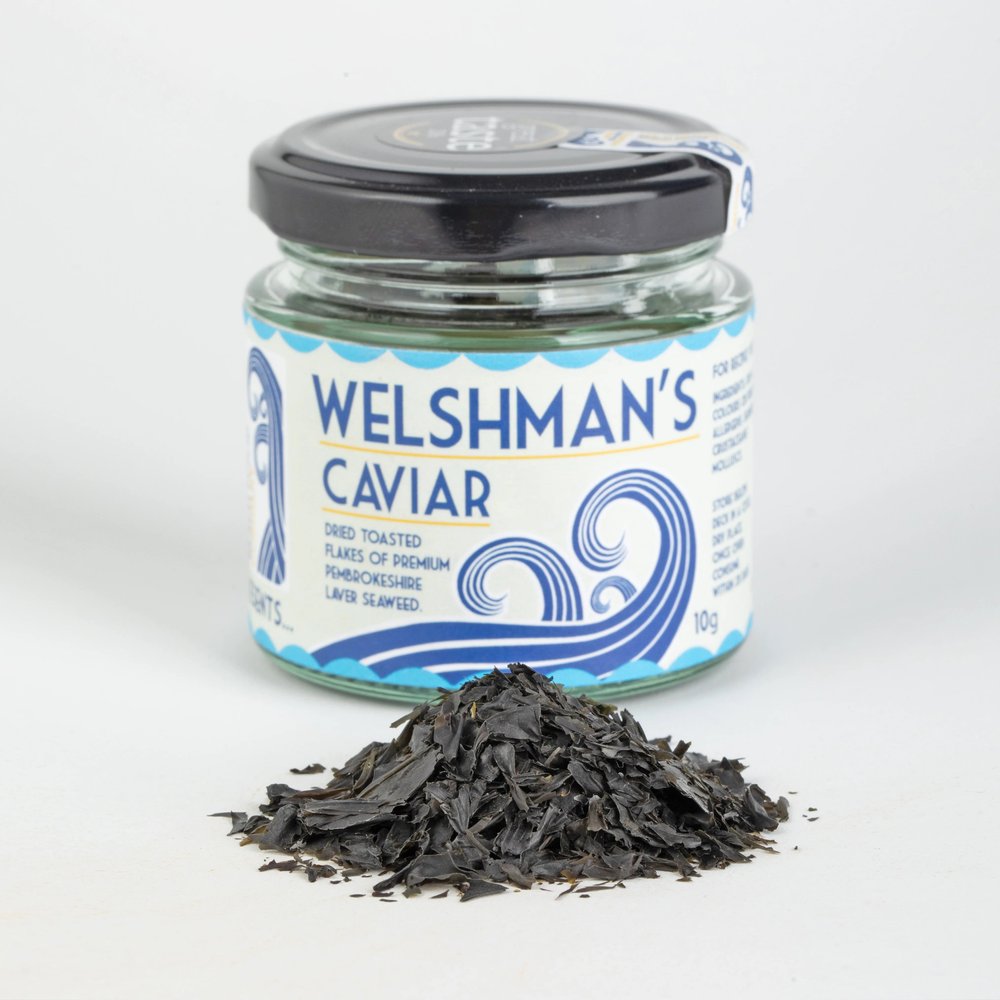 Dried Laver Seaweed - Welshman's Caviar - Secrets of Wales - A Welsh Secret - Pembrokeshire Beach Food. - 