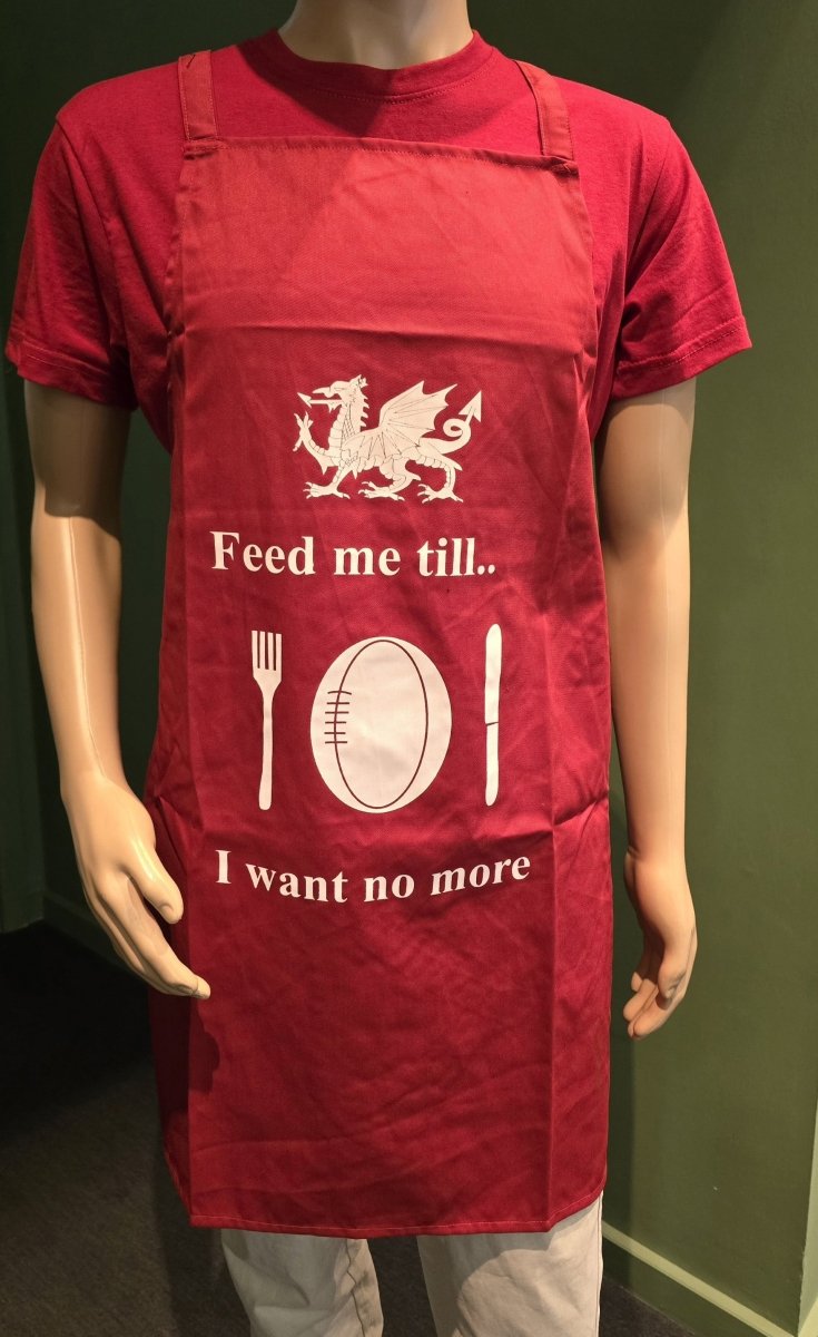 Red Apron - Feed me till - A Welsh Secret - A Welsh Secret - Aprons - 