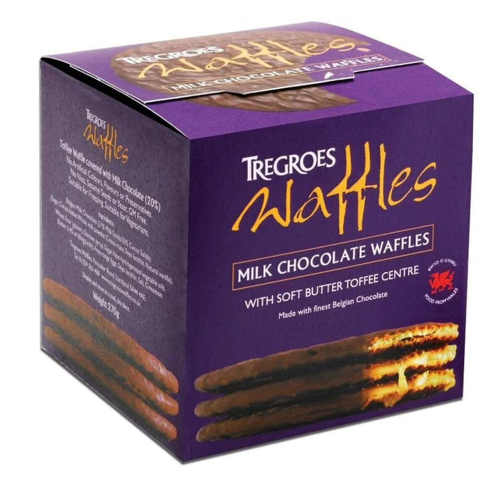 Tregroes Luxury Chocolate Waffles – Milk & Dark Chocolate - Secrets of Wales - Secrets of Wales - Tregroes - Milk Chocolate - 