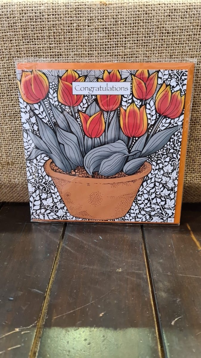 Congratulations - Tulip Pot - A Welsh Secret - Alffabet - Congratulations - -