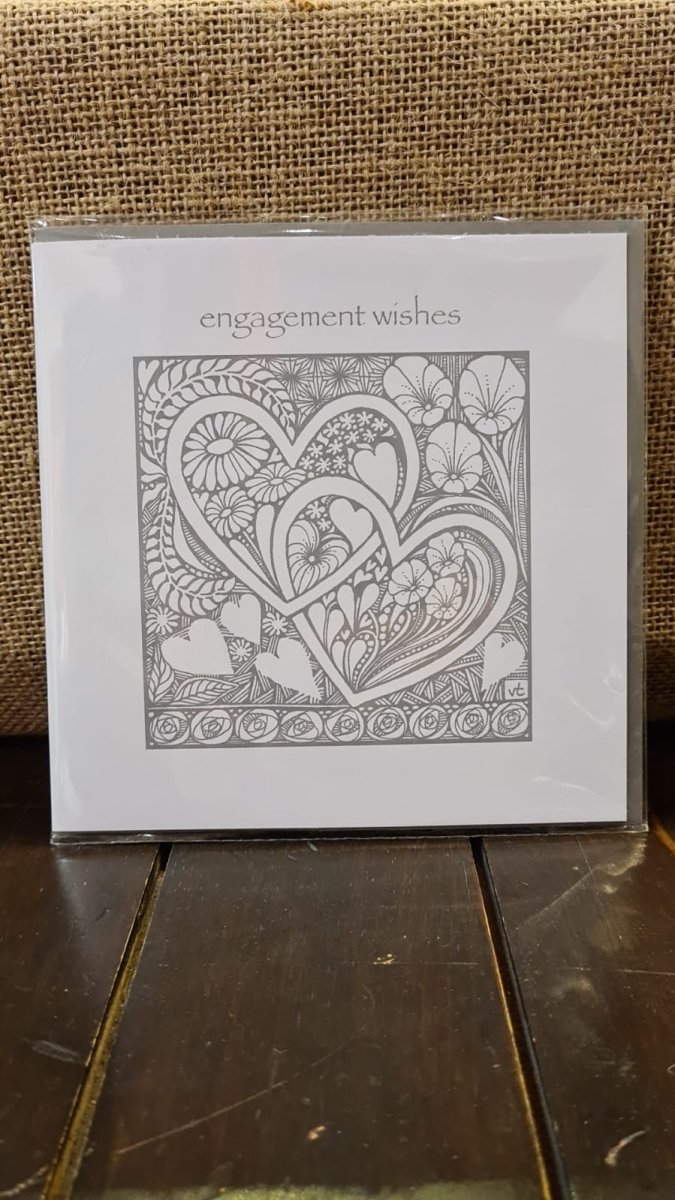 Engagement Wishes - silver hearts - A Welsh Secret - Alffabet - Engagement & Wedding - -