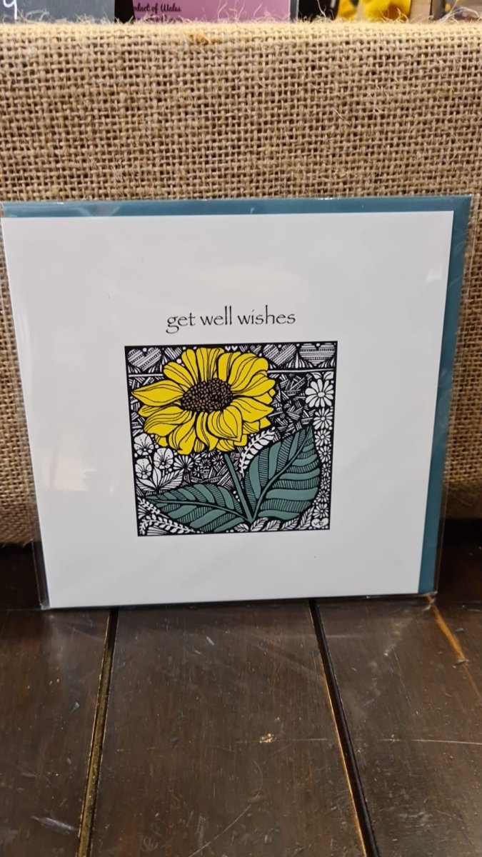 Get Well Wishes - sunflower - A Welsh Secret - Alffabet - Get Well - -