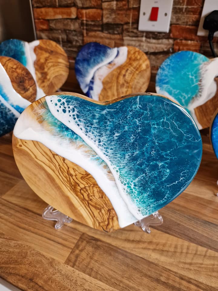 Olive wood Hearts - A Welsh Secret - Wardy's Waves - Wardies misc - -