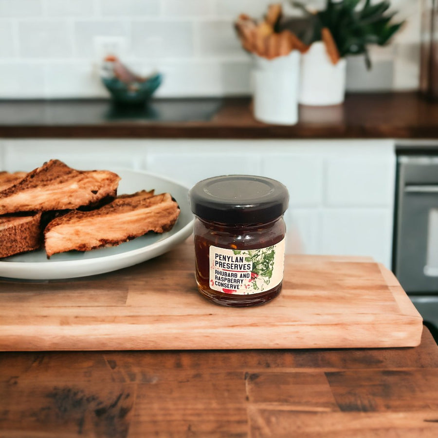 Penylan Preserves - Raspberry & Rhubarb Jam Small - A Welsh Secret - Penylan Preserves - Preserve - -