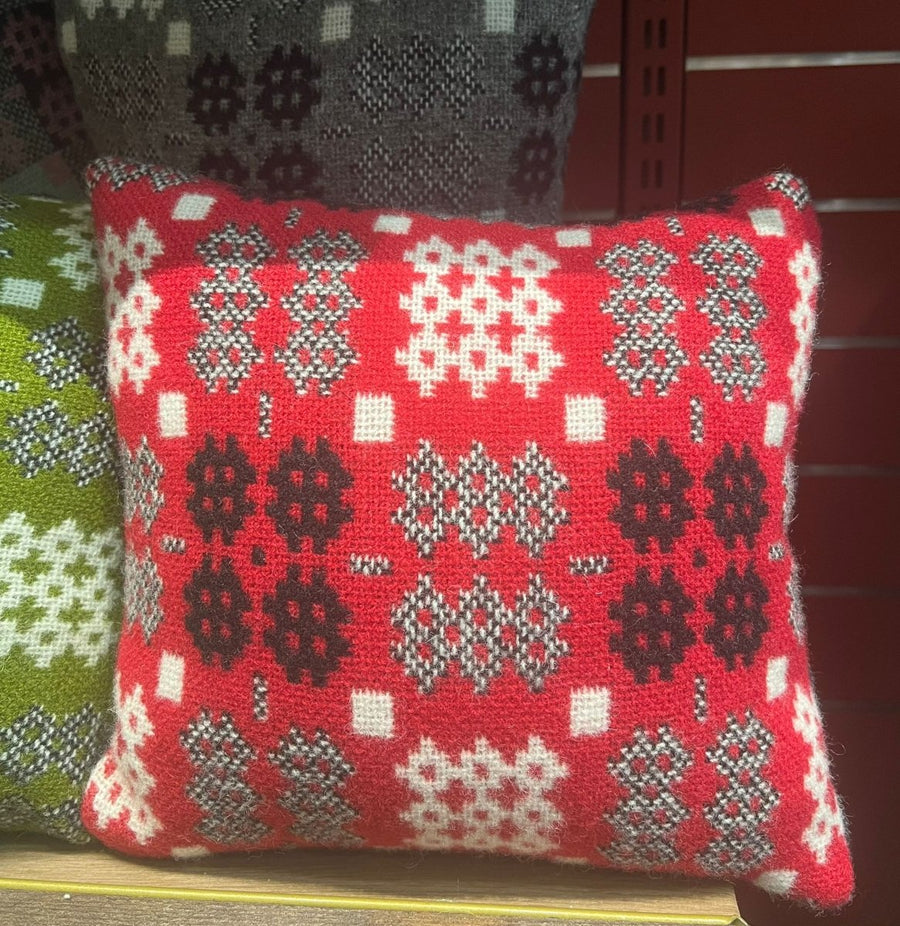 Red 12x12 - A Welsh Secret - Welsh Tweed - Cushion - -